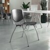Flash Furniture HERCULES Series 880 lb. Capacity Gray Plastic Stack Chair with Titanium Gray Powder Coated Frame RUT-F01A-GY-GG